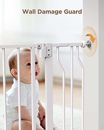 Ciays Baby Gate 29.5” To 53.1”, 30-In Height Extra Wide Dog Gate For Stairs, Doorways And House, Auto-Close Safety Metal Pet Gate For Dogs With Alarm, Pressure Mounted, White #TOP6