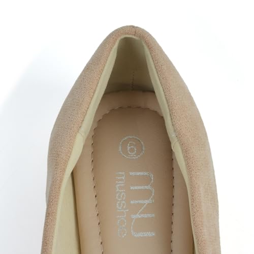 MUSSHOE Flats Shoes Women Dressy Pointed Toe Slip on Microfiber Comfortable Women's Flats Ballet Flats for Women4