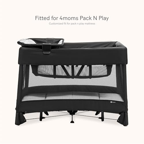 Image of lulumoon Pack and Play Sheets Muslin: Cotton Fitted Sheets for 4moms Pack N Play - Soft Playard Sheets for Boys and Girls 2Pack