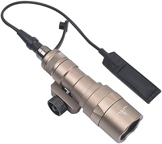 Aimsniper M300C/M300B Mini Scout Light Torch，200 Lumens Tactical LED Whitelight Flashlight，with Remote Pressure Switch & Replaceable Mounting Rotating Base，for 20MM Rail (DE)