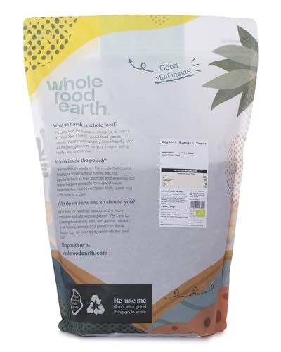 Wholefood Earth Organic Pumpkin Seeds 3kg Raw | GMO Free | Vegan | High Fibre | High Protein | Certified Organic