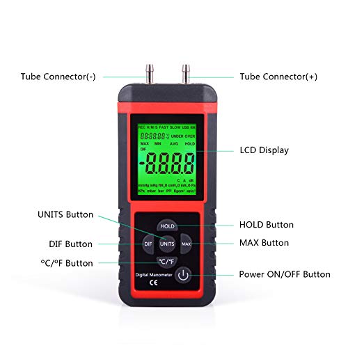 Ehdis CR410 Manometer, Professional Air Pressure Meter thumb #5