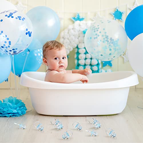 48 Pieces 2.5 Inch Acrylic Baby Pacifiers Baby Shower Favors Gender Reveal Party Decorations For Diy Baby Shower Birthday Party Favors (Blue) #TOP3