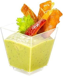 Square Mini Dessert Cup - 3.5 ounce - 50 Count - Lids