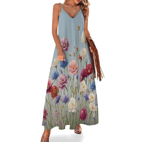 Robe de plage longue à fines bretelles pour les vacances