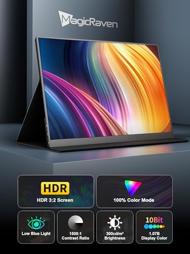 Image of MAGICRAVEN Wired Portable Monitor for Laptop, 15.6 inch Portable Monitor - 1080P FHD Second Screen for Home & Office