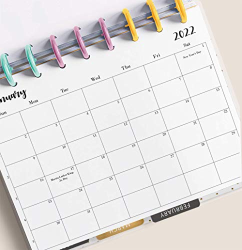2022 Monthly Refills for 7, 8, 9, 11-Disc Planners (12 Month, Dated JANUARY-DECEMBER 2022), Monthly Calendar for Big Size Planners (8.5 x 11 inches) (RINGS SOLD SEPARATELY)