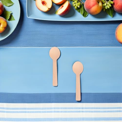 Cucharas de madera pequeñas de 10cm para helado postres y catering de eventos 6