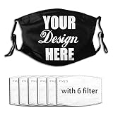 Unisex Funny Custom Design 3D Print Adjustable Design Your Own Face Bandanas Add Your Text Personalized Face Cover for Adult Black M4