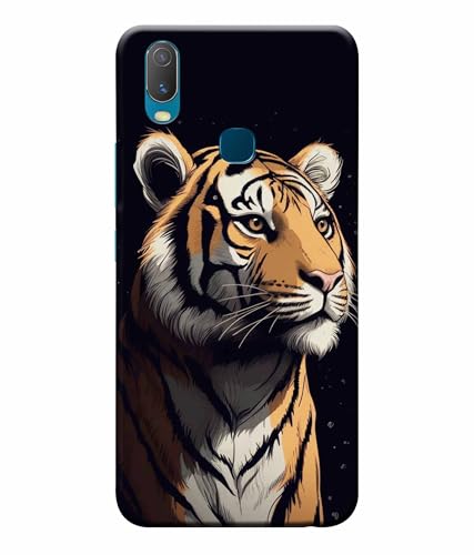 Image of Tiger Faces Animal Printed Hard Back Case Cover & Compatible for Vivo Y11 (Multicolor) - D1807