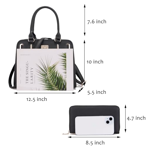 Handbags Sets For Women Shoulder Bags Top Handle Work Satchel Tote Purses Set With Matching Wallet 2pcs3