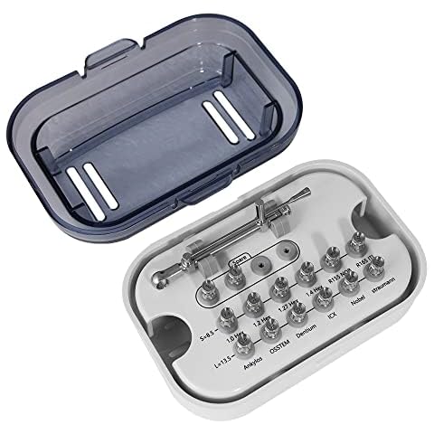 CARESHINE Dental Implant Torque Wrench Ratchet Universal 10-70NCM with Drivers & Wrench（14 pcs Drivers） Cover