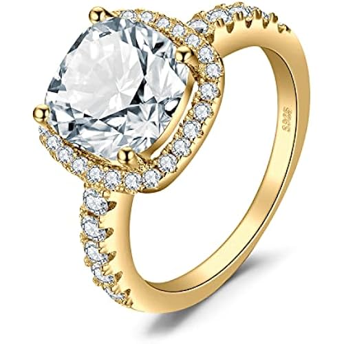 JewelryPalace 3ct Cubic Zirconia Halo Engagement Rings for Women