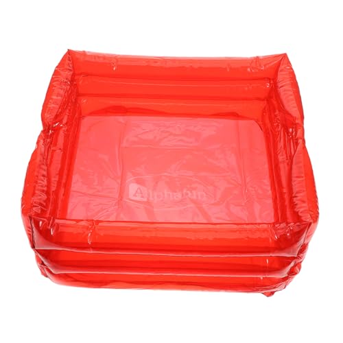 Totority Cuenca De Pie De Relleno Al Aire Libre Cubo De Baño para Pies De Viaje Pediluvio Inflable Lavabo para Pies Barril De Almacenamiento De Agua para Granjas Rojo De Polivinilo