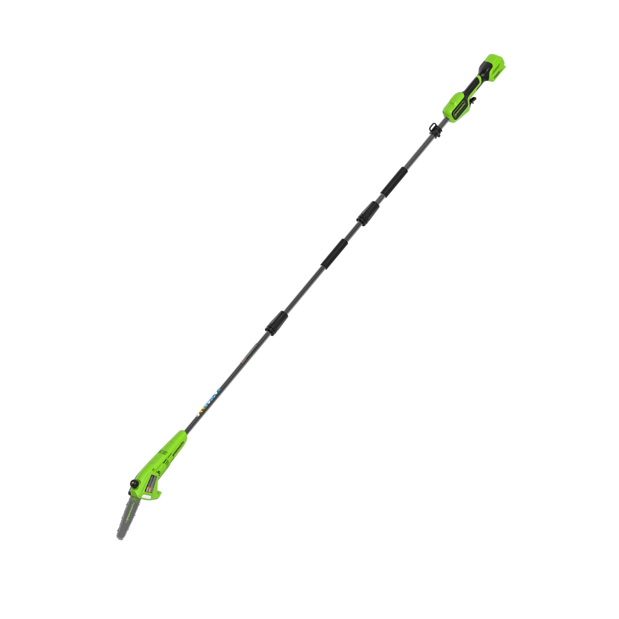 Greenworks Sierra de Pértiga Inalámbrica de 24V, Podadora de Pértiga de 2,68 m, Motosierra Eléctrica de 20 cm con Engrasador Automático, Velocidad de Cadena de 6,7 m/s (Solo Herramienta)