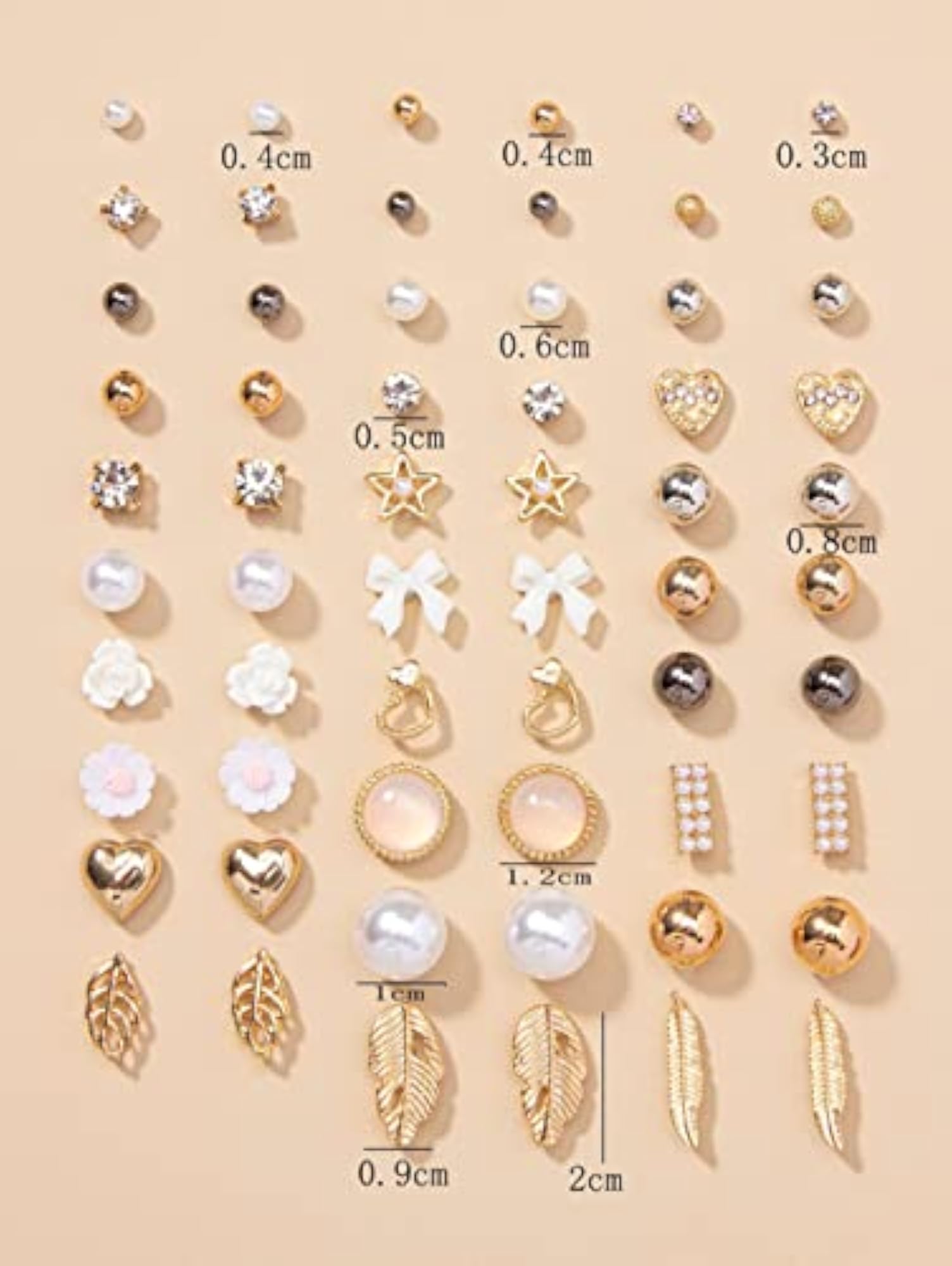 30 Pairs Latest Stylish Crystal Pearl Earrings Combo Set