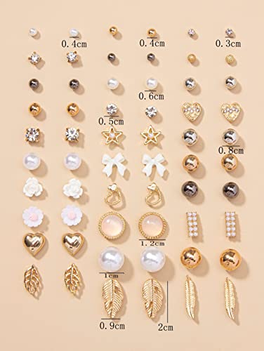 Image of Shining Diva Fashion 30 Pairs Combo Set Stylish Crystal Pearl Earrings for Women and Girls