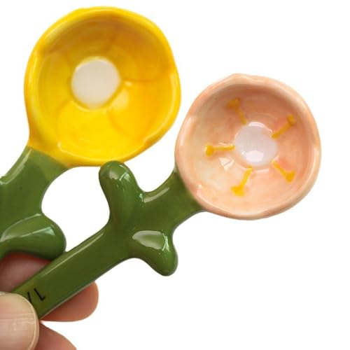 Cucharas medidoras de cerámica para harina condimentos ingredientes secos 8