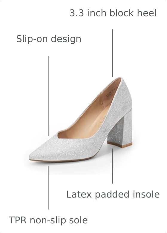 Image of DREAM PAIRS Womens High Chunky Closed Toe Block Heels