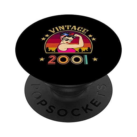 Regalo de cumpleaños 22 años para mujeres retro vintage 2001 PopSockets PopGrip Intercambiable