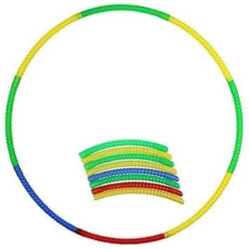 Kids Multi Color Detachable Hula Hoop Exercise Ring with Interlocking for Indoor Outdoor Fun Fitness Activity Play