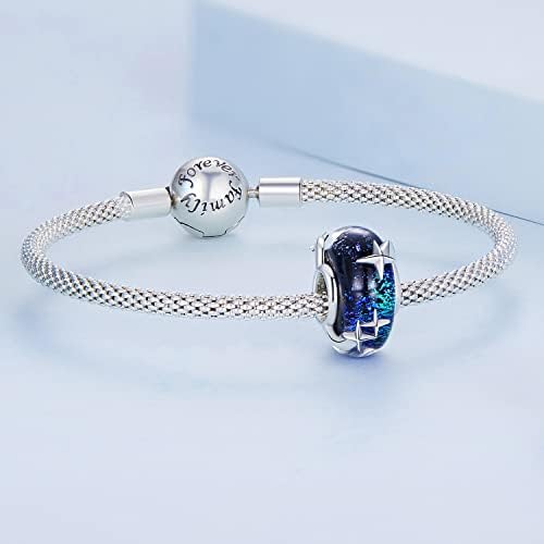 Perle in vetro di Murano Galaxy Star per bracciali Pandora gioielli in