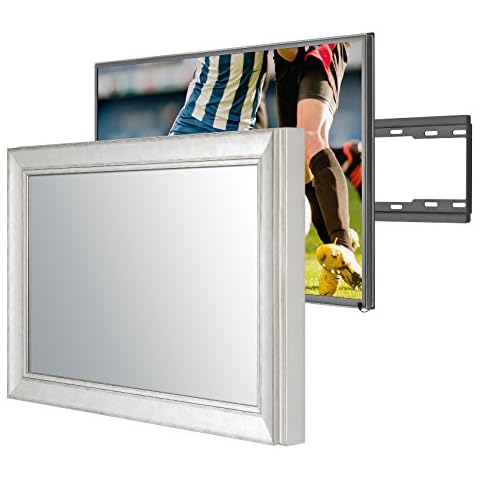 Handmade Framed Mirror TV with Sony KDL32WD751 to Blend this Hidden Mirrored Television into Your Home or Business Decor (32 Inch, NY Silver Black) Cover