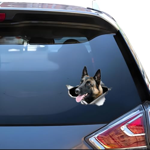 Pegatina para coche Malinois reflectante e impermeable de 25 cm efecto 3D 3