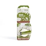 hilo dental ecologico Embalaje a base de plantas. Nuestro paquete ecológico está hecho de plantas y actúa como dispensador también (con un generoso 50 metros de hilo para cada bobina), por lo que no hay exceso de desperdicio.