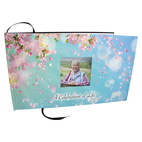 Image of Floral Celebration of Life Funeral Guest Book for Memorial Service