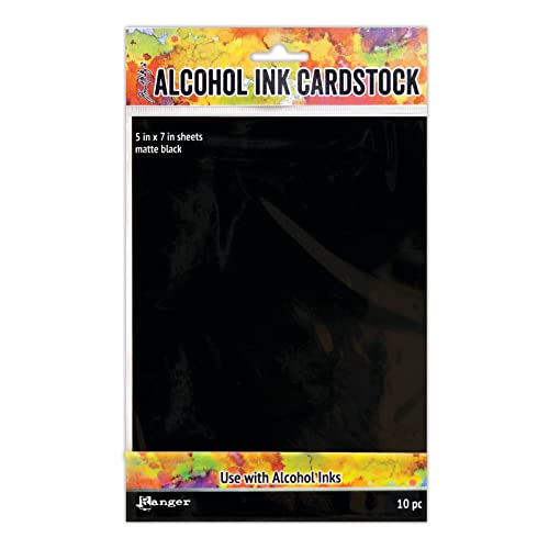 6 Pack: Ranger Tim Holtz® Alcohol Ink Cardstock, Matte Black #TOP24