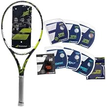 Babolat Pure Aero Team Tennis Racquet, Strung with Babolat String 4 0/8