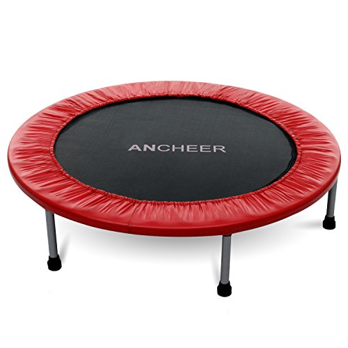 ANCHEER Max Load 220lbs Rebounder Trampoline with Safety Pad for Indoor Garden Workout Cardio Training (2 Sizes: 38 inch   40 inch, Two Modes: Folding Not Folding)