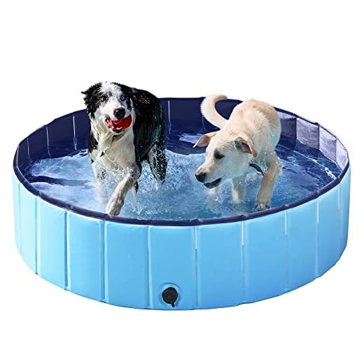 YAHEETECH Blue Foldable Hard Plastic Kiddie Baby Dog Pet Bath Swimming Pool Collapsible Dog Pet Pool Bathing Tub Kiddie Pool for Kids Pets Dogs Cats-47 x 12 inch,L