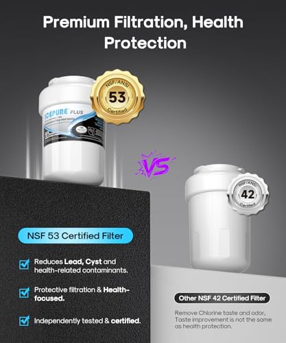 Image of ICEPURE PLUS RWF0600B NSF /ANSI 53 & 42 Certified Refrigerator Water Filter, Remove Lead, Replacement for GE MWF, MWFINT, MWFA, HDX FMG-1, Kenmore 46-9991, GSE25GSHECSS, WFC1201, PC75009, 2PACK