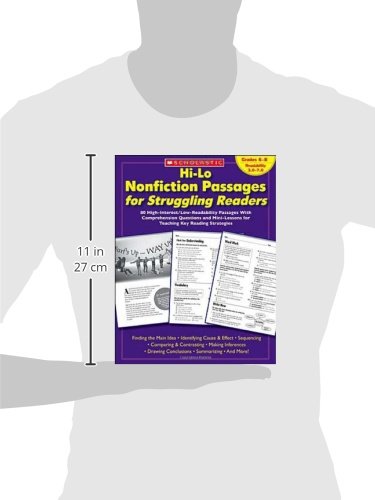 Hi-Lo Nonfiction Passages For Struggling Readers: Grades 6–8: 80 High-Interest/Low-Readability Passages With Comprehension Questions And Mini-Lessons For Teaching Key Reading Strategies #TOP2