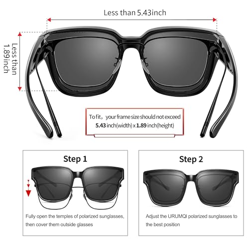 Image of URUMQI Polarized Sunglasses Fit Over Glasses Women Men UV400 Trendy Shades