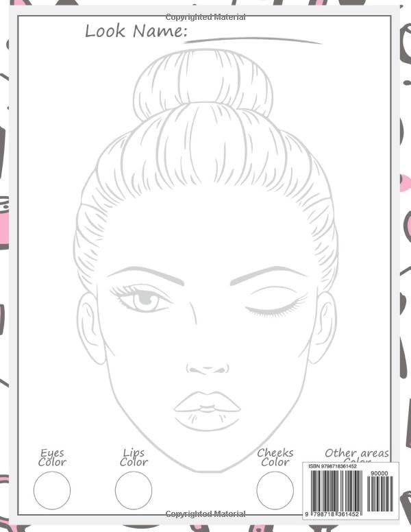Miniatura 2 de Makeup Practice Book for Kids (Extended Edition) Basic Face Charts to Practice Makeup for Kids and Teens Gift for Makeup Artist Lover