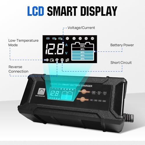 ECO-WORTHY 12V/24V 20A LifePO4 Lithium Battery Charger 14.6V Automatic Smart & Maintenance with Anderson Connector for Lithium (LiFePO4) and Lead Acid Battery, Boat, RV - 3