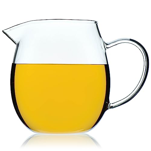 Jarra Vidrio Diseñador Para Té - Perfecta Para El Calor O El Frío - Vidrio De Mezcla Grueso 330 Ml