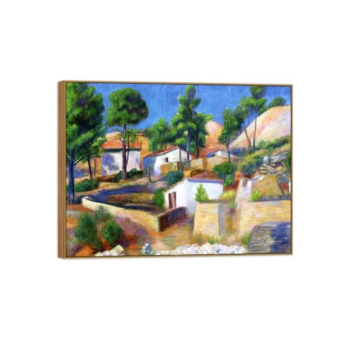 Tableau William Glackens d'art avec cadre en bois premium Hill 2 40x30cm