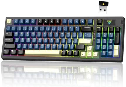 Hivento Teclado Mecânico, 2.4GHz/USB-C/BT5.0, Retroiluminação RGB...