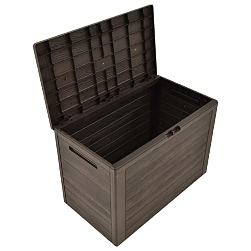 Voupuoda Gartenbox, Auflagenbox, Kissenbox, Balkonbox, Gartentruhe, Transportbox, Braun 78x44x55 cm – Bild 7