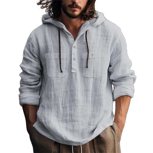 Chemise d'été homme col en V à manches courtes et boutons style ample