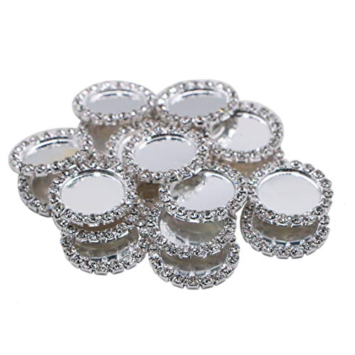 AQUEENLY 20 PCS Rhinestone Bottle Caps, Silver Bottle Caps for DIY Craft Scrapbooks