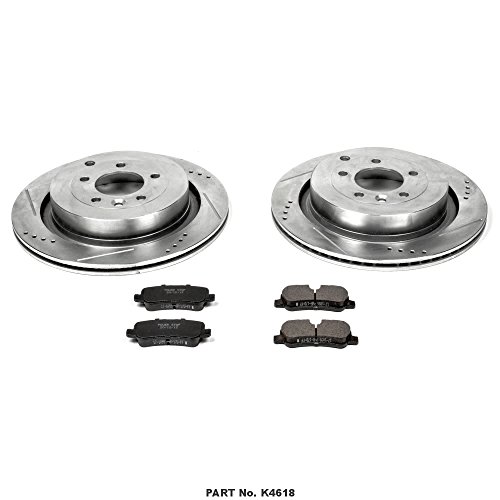 Image of Power Stop K4618 Rear Z23 Carbon Fiber Brake Pads with Drilled & Slotted Brake Rotors Kit