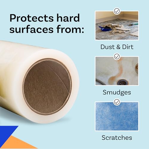 Multi-Surface Protection Film, 6 inch x 100\' Roll, Removable Surface Protection Film for Plastic, Metal, Counters, Floors, and Appliances, Clear Self Adhesive Multi-Use Protective Tape