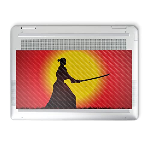 Image of MightySkins Carbon Fiber Skin Compatible with HP Spectre x360 14 inch (2022) Full Wrap Kit - Sunset Samurai | Protective Durable Textured Carbon Fiber Finish | Easy to Apply | Made in The USA