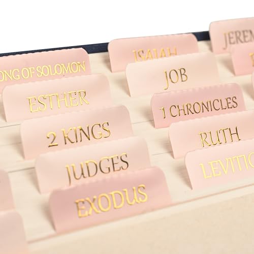 Lumintutu Laminated Bible Tabs, Gold Foil Embossed Large Print Lettering,