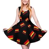 Germany German Flag Novelty Women's Beach Dress Crew Neck A Line Sleeveless Swing Dresses Tank XS